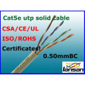 high quality lan cable/network cable 4P 24awg UTP Cat5e outdoor/indoor